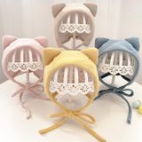 MZ9853 Baby Cartoon Animal Ears Shape Skullcap Cotton Keep Warm and Windproof Hat  Size: Geschikt voor 0-12 maanden  Style:Double Ears (Blauw)