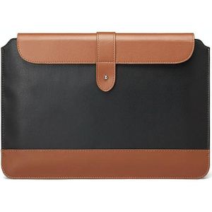 Horizontale Microfiber Kleur Matching Notebook Liner Bag  Stijl: Liner Bag (zwart + bruin)  Toepasselijk model: 13 -14 inch