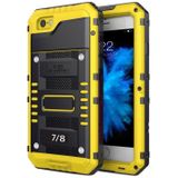 Waterdichte stofdichte schokbestendige zink legering + siliconen case voor iPhone 8 & 7 (geel)