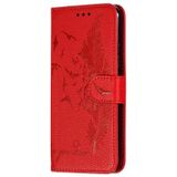 Feather patroon Litchi textuur horizontale Flip lederen draagtas met portemonnee & houder & kaartsleuven voor Huawei Honor 20 Pro (rood)