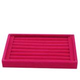 Fluweel geval sieraden display houder organisator ringen oorbellen opslag lade (magenta)