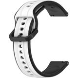 Voor Garmin Forerunner 645 Music 20 mm bolle lus tweekleurige siliconen horlogeband (wit + zwart)