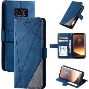 Voor Samsung Galaxy S8 Skin Feel Splicing Horizontale Flip Lederen case met Holder & Card Slots & Wallet & Photo Frame(Blauw)