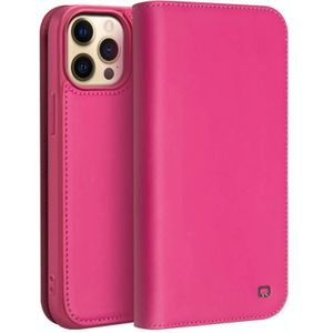 Qialino Business Horizontal Flip Lederen Case met Houder & Card Slots & Portemonnee voor iPhone 13 Pro Max (Rose Red)