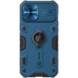 Voor iPhone 12 Pro Max NILLKIN Shockproof CamShield Armor Beschermhoes met onzichtbare ringhouder(Blauw)