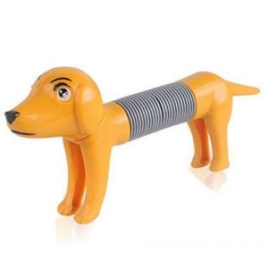 5 PCS Retractable Dog Puzzle Decompression Telescopic Tube Toy(Khaki )