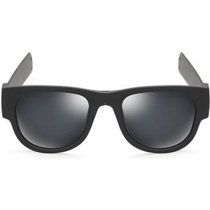Nieuwe mode Crimp opklapbare spiegel knalt gepolariseerde zonnebril Casual UV400 bescherming bril voor mannen / Women(Black)