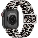 Verstelbare elastische print horlogeband voor Apple Watch Series 6  SE & 5 & 4 40mm / 3 & 2 & 1 38mm (Leopard)
