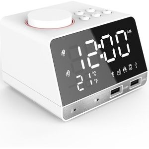 K11 Creative LED Bluetooth 4 2 luidspreker alarm klok muziek display radio (wit)