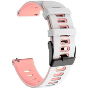 Voor Garmin Venu 2 plus 20 mm siliconen horlogeband van gemengde kleur (wit+roze)