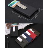 Koolstofvezel Antimagnetic effen kleur creditcard houder geld Clip portemonnee  maat: 10*6.6cm(Red)