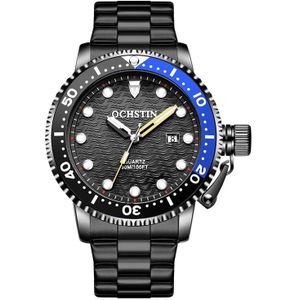 OCHSTIN 7003A multifunctioneel quartz waterdicht lichtgevend stalen band herenhorloge