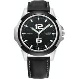 Yazole 418 Sportshorloge Casual Mode Lichtgevende Heren Quartz Horloge (Black Lade Black Belt)