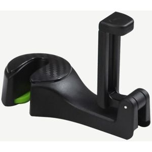 Eenvoudig installeren Universele Auto Hoofdsteun Haak Max 5kg Vehicle Back Seat Hanger met telefoonhouder (Zwart)