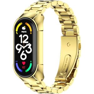 Voor Xiaomi Mi Band 7/7 NFC MIJOBS roestvrijstalen horlogeband  stijl: TF2 Tri-Bead (Goud)