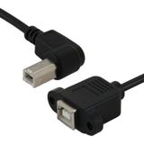 USB 2.0 Type B mannetje naar vrouwtje Printer / Scanner verleng kabel voor HP  Dell  Epson  etc.  Lengte: 50cm (zwart)