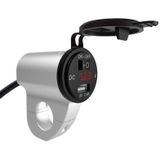 ZH-975A1 Motorfiets aluminiumlegering waterdichte mobiele telefoon enkele USB-lader met rode voltmeter (Zilver)