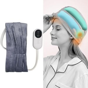 K2009 Air Wave Hoofd Massage Apparaat Verwarming Kompres Airbag Thuis Slaap Massage Instrument (Grijs)