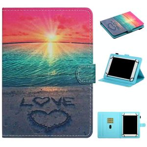 Voor 10 inch Universal Tablet PC Colored Drawing Pattern Horizontale Flip Lederen Case met Holder & Card Slots (Sunrise)