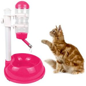 Liftable Automatische Drinkfontein Pet Bowl Feeder Supplies (Rose Red)