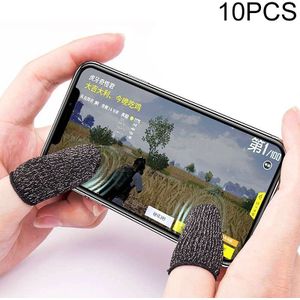 10 PCS Nylon + Geleidende vezel non-slip zweet-proof mobiele telefoon game touch screen vinger cover voor duim / wijsvinger (Zwart)
