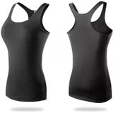 Tight Training Yoga Running Fitness Quick Dry Sports Vest (Kleur: Zwart Formaat:XXL)