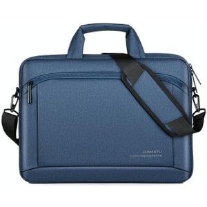 OUMANTU 030 Draagbare 15 inch Laptop Tas Lederen Handtas Business Aktetas (Sapphire Blue)