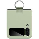 For Samsung Galaxy Z Flip4 PC Shockproof Folding Protective Case with Ring Buckle(Light Green)