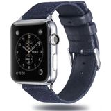 Doek + Top-volnerf leder pols horloge Band voor Apple Watch serie 4 & 3 & 2 & 1 42 & 44 mm