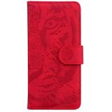 Voor Samsung Galaxy A02s EU-versie Tiger Embossing Patroon Horizontale Flip Lederen Hoesje met houder en kaart slots &portemonnee (rood)