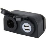 5V 2.1a Dual-USB-poorten w/20A auto sigarettenaansteker Socket auto Charger(Black)