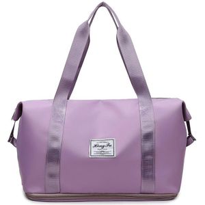 Travel Bag Large Capacity One-Shoulder Handbag Sports Gym Bag Dry And Wet Separation Duffel Bag(Taro Purple)