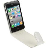 iPhone 4 & 4S vertikaal Krokodil structuur PU leren Flip Hoesje Wit