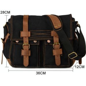 AUGUR 2138 Mannen Casual Canvas Schouder Messenger Crossby Bag (Zwart)