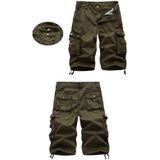 Zomer Multi-pocket Solid Color Loose Casual Cargo Shorts voor mannen (kleur: wit grijs formaat: 34)