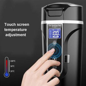 450ml Auto verwarming waterfles Thermos Mok Car Truck Universal Boiling Water Cup  Style: Home Car Dual-use (Zwart)