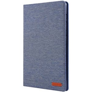 Voor Galaxy tab S6/T860/T865 doek Teature horizontale Flip PU lederen draagtas met houder & kaartsleuven & pen sleuf (donkerblauw)