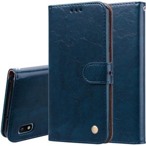 Business stijl olie Wax textuur horizontale Flip lederen case voor Galaxy A10  met houder & kaartsleuven & portemonnee (blauw)