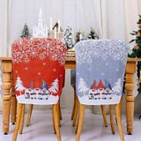 Christmas Cartoon Forest Snowflake -stoelen Cover decoratieve benodigdheden