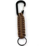 Outdoor multifunctionele nylon paraplu touw karabijn sleutelhanger (Bruin)