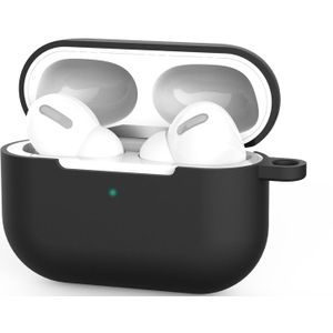 Voor AirPods Pro 3 silicone draadloze oortelefoon beschermende case cover met Lanyard gat (zwart)
