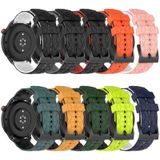 Voor Amazfit GTS 2 20 mm voetbaltextuur tweekleurige siliconen horlogeband (olijfgroen + zwart)