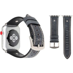 Crowe Star textuur lederen pols horloge Band relif voor Apple Watch serie 3 & 2 & 1 38mm (grijs)