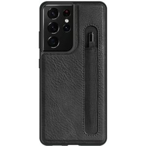 Voor Samsung Galaxy S21 Ultra 5G NILLKIN Aoge Series Shockproof Leather Case met Card Slot (Zwart)
