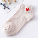 10 paar leuke sokken vrouwen rood hart patroon zachte ademende katoenen sokken enkel-hoge casual comfortabele sokken (zwart lichaam rood hart)