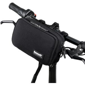 Rhinowalk Leisure Bike Front Bag Kleine opslag fiets stuur tas travel opslag commuter bag (Zwart)