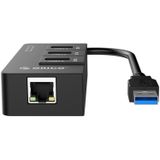 ORICO HR01-U3 ABS 3 poorten USB3.0 HUB Splitter met externe RJ45 Gigabit Ethernet netwerk kaart 5 Gbps voor Laptops / Desktop / Ultrabook etc.(zwart)