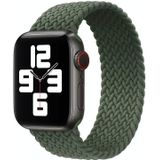 Metalen hoofd gevlochten nylon effen kleur vervangende band horlogeband voor Apple Watch Series 6 & SE & 5 & 4 40mm / 3 & 2 & 1 38mm  Grootte: M 145mm (Dark Olive Green)