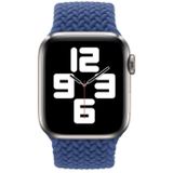 Nylon Single-turn Gevlochten watchband voor Apple Watch Series 6 & SE & 5 & 4 40mm / 3 & 2 & 1 38mm  Lengte:S 130mm(Blauw)