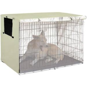 Oxford Doek Pet Cage Cover Outdoor Meubels Stofdicht Regendicht Zonnebrandcrme Cover  Grootte: 94x61x63.5cm (Beige)